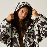 Adult's Waterproof Changing Robe Chocolate Plum Moonstruck Cow