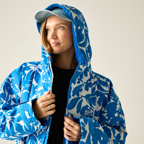 Adult's Waterproof Changing Robe Fleur Bloom Blue