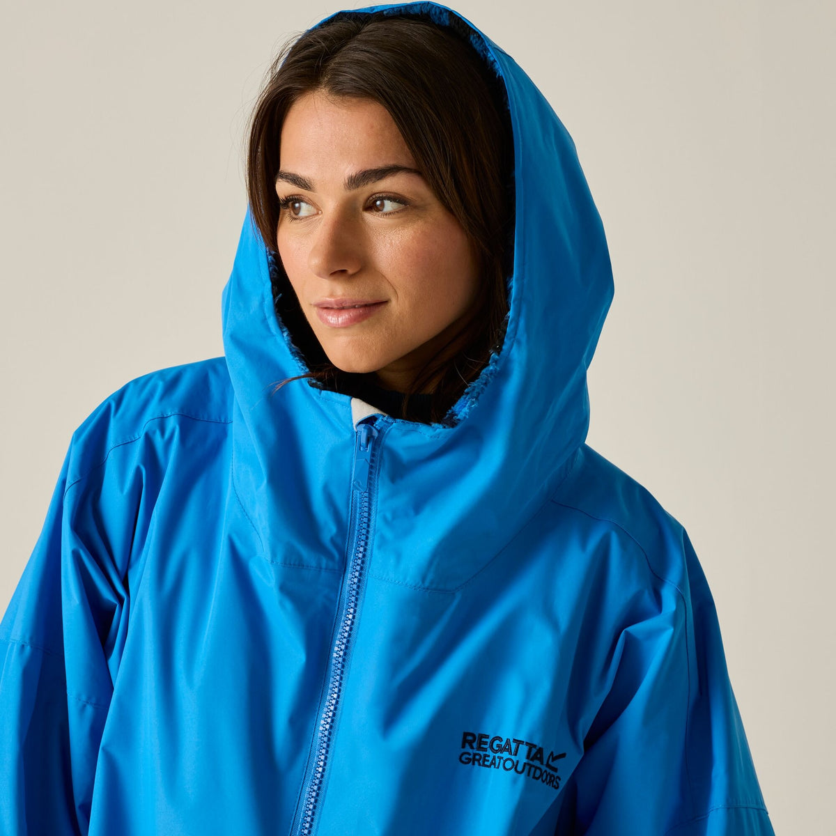Adult's Waterproof Changing Robe Sonic Blue Sketch Camo
