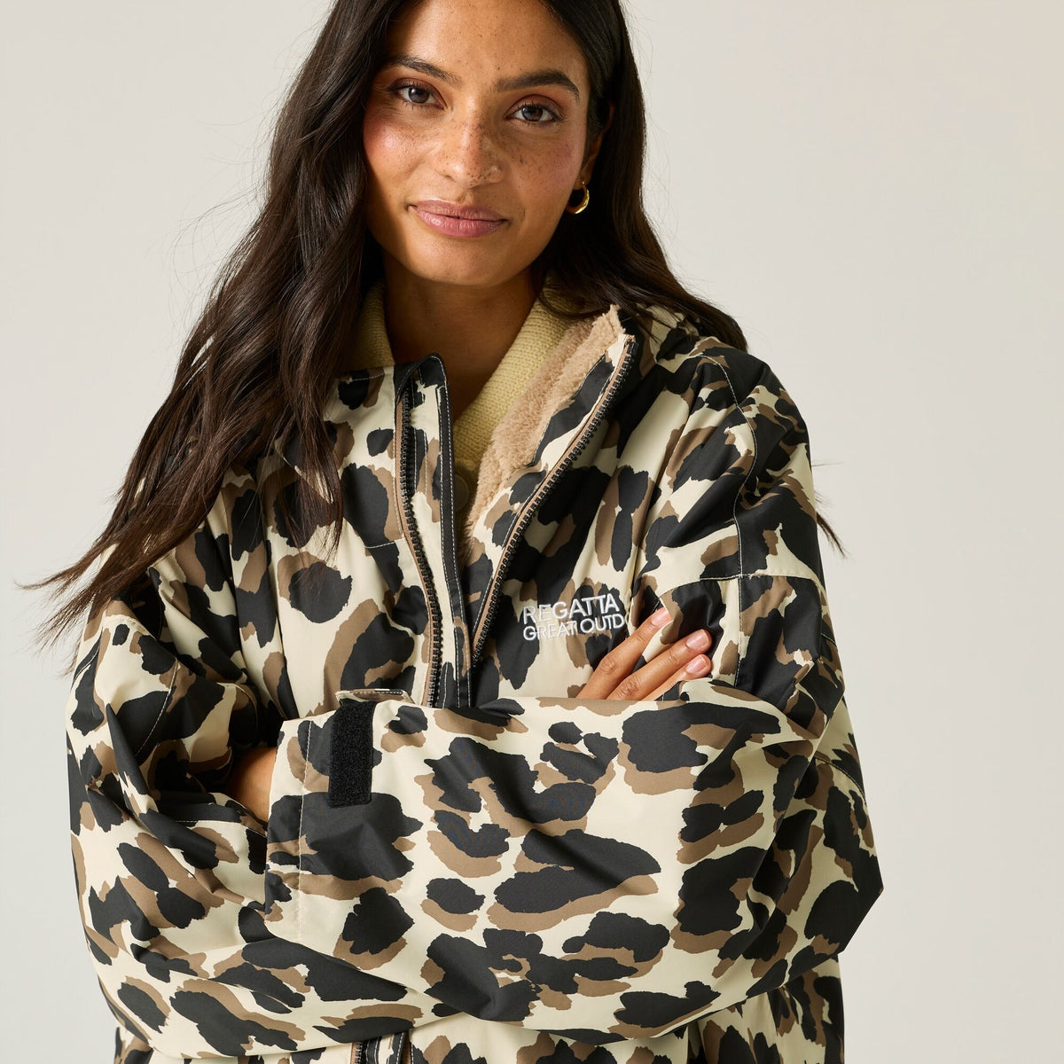 Adult's Waterproof Changing Robe Leopard Print