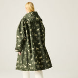 Adult's Waterproof Changing Robe - Dark Khaki Horses