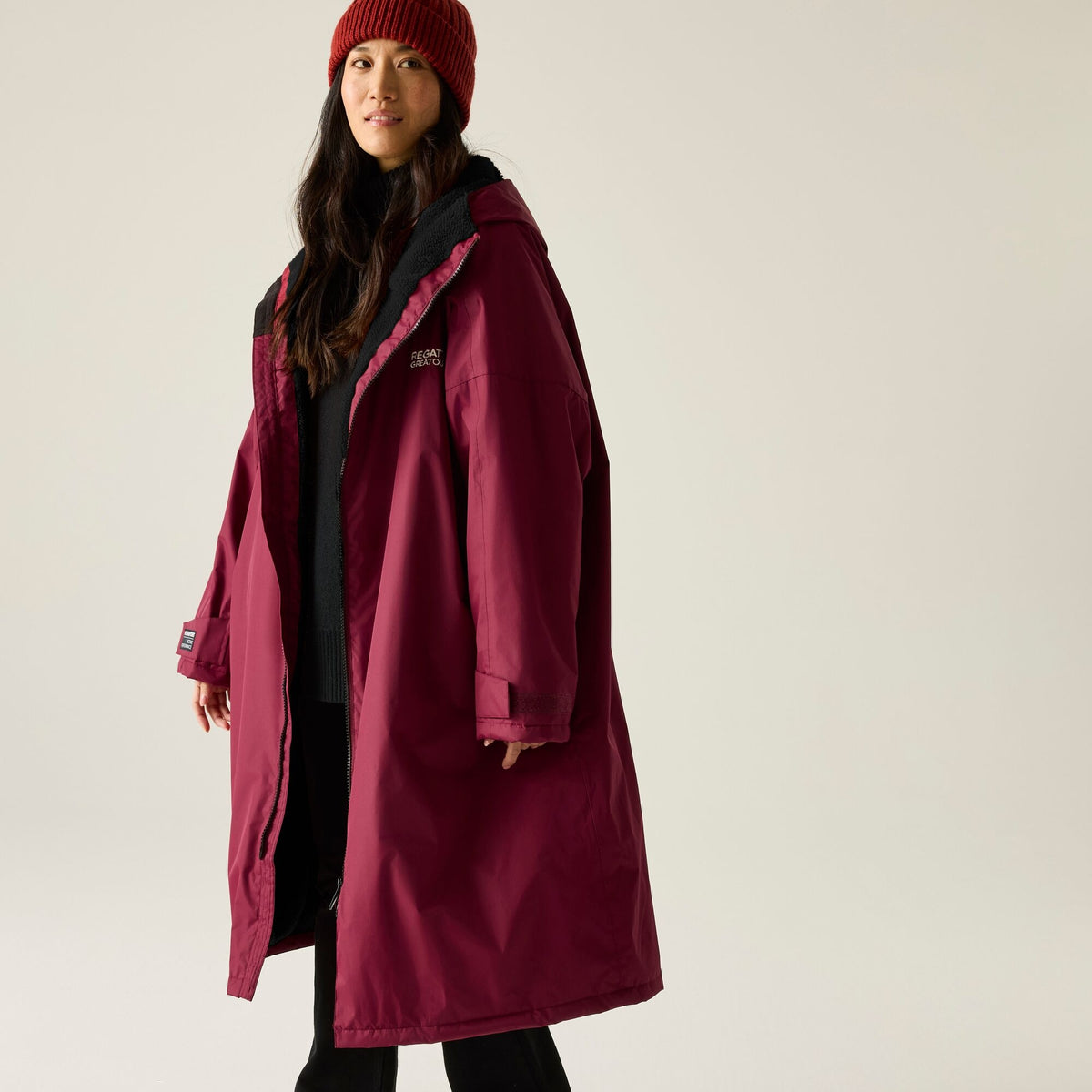 Adult's Waterproof Changing Robe - Dark Maroon