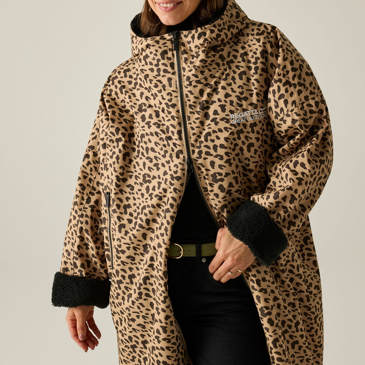 Adult's Waterproof Changing Robe | Abstract Leopard Spot