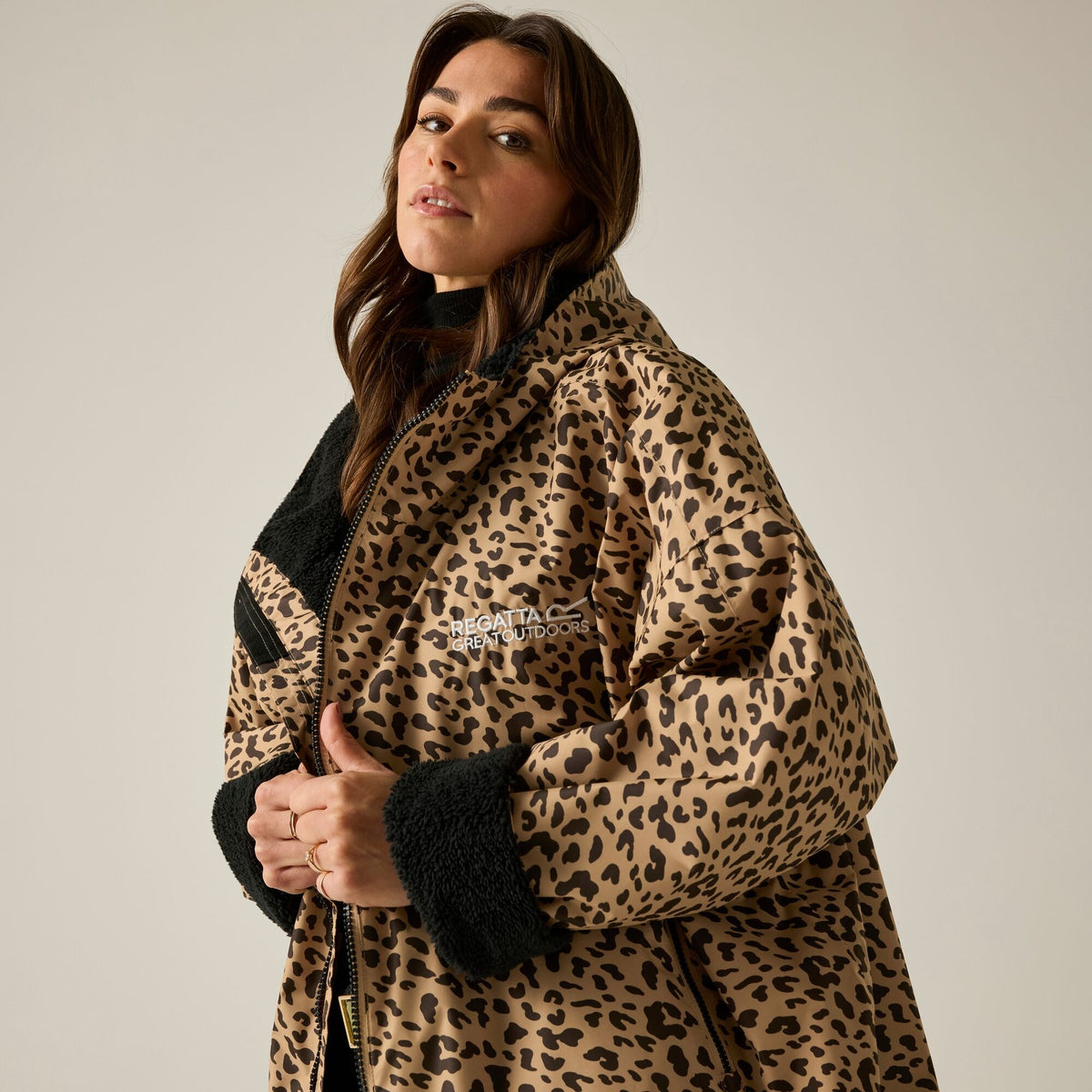 Adult's Waterproof Changing Robe | Abstract Leopard Spot