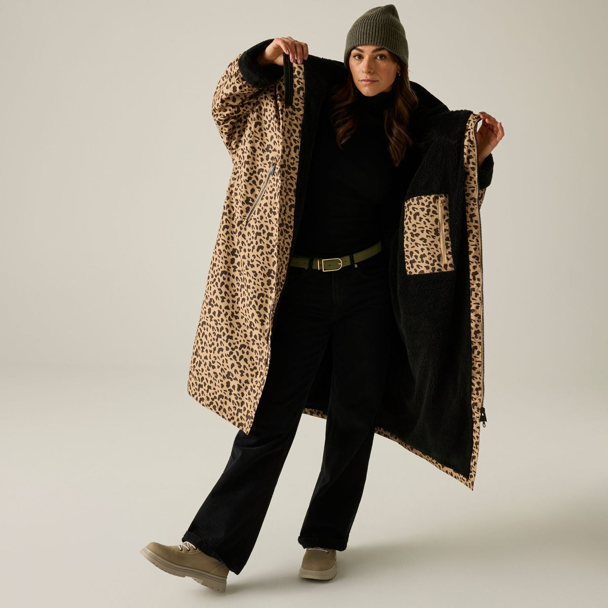 Adult's Waterproof Changing Robe | Abstract Leopard Spot