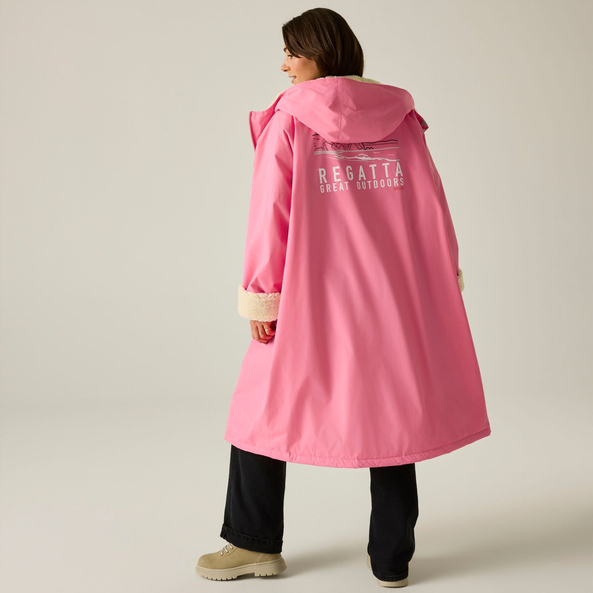 Adult's Waterproof Changing Robe - Pink Lemonade