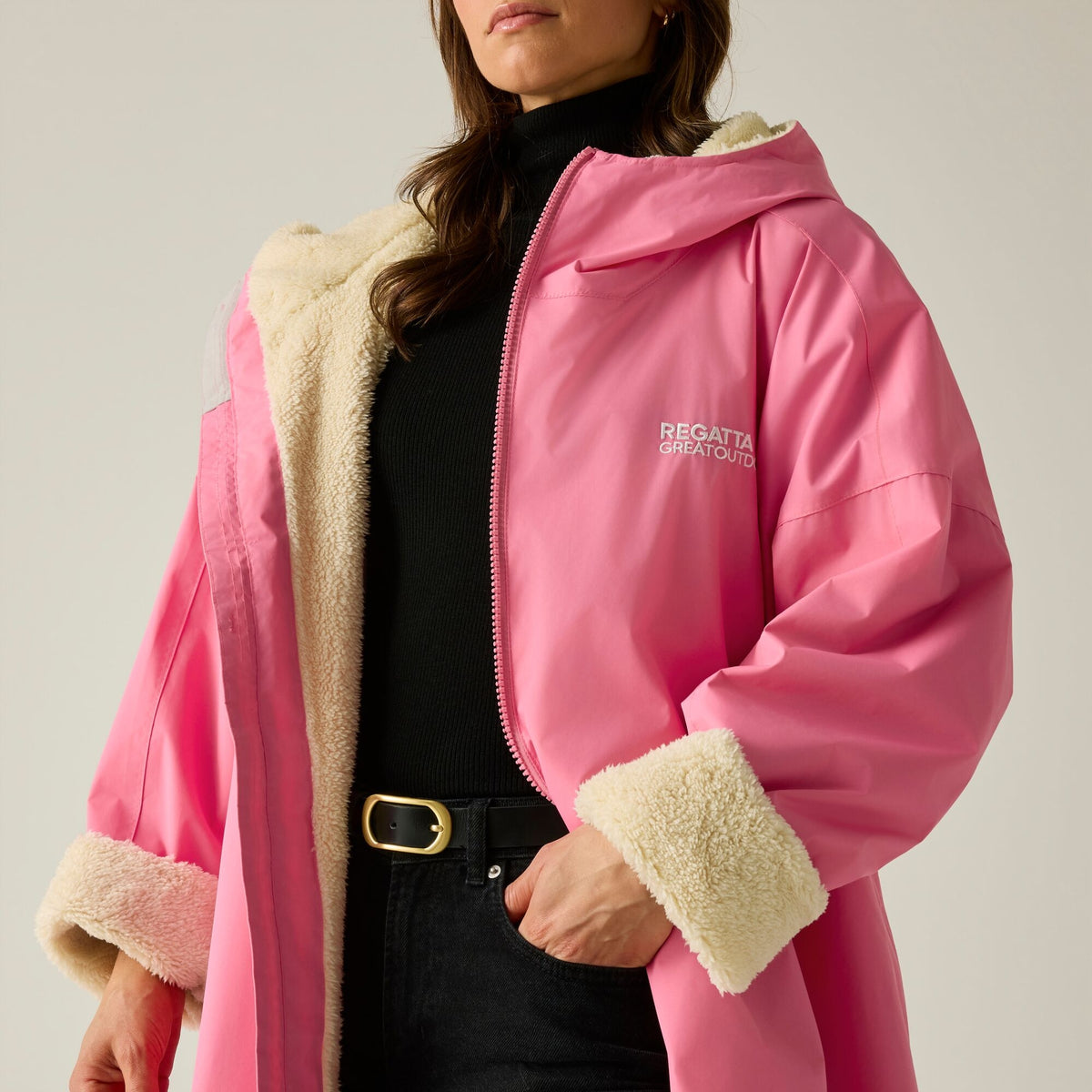 Adult's Waterproof Changing Robe - Pink Lemonade