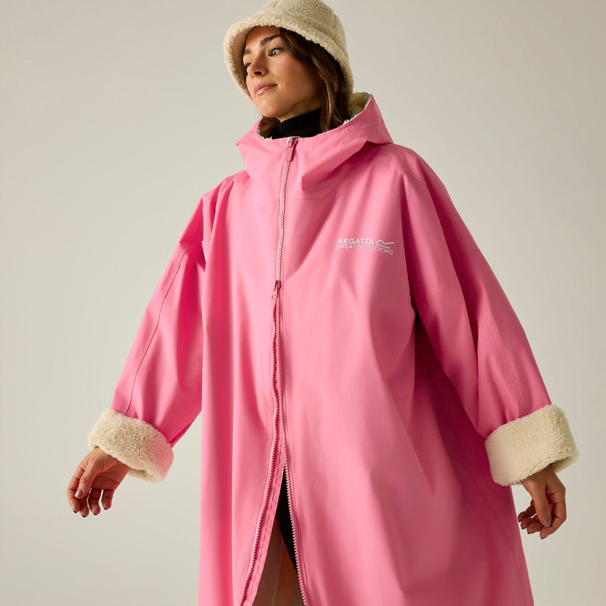 Adult's Waterproof Changing Robe - Pink Lemonade