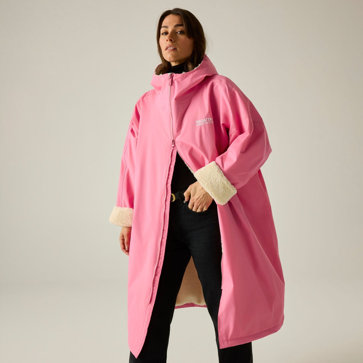 Adult's Waterproof Changing Robe - Pink Lemonade