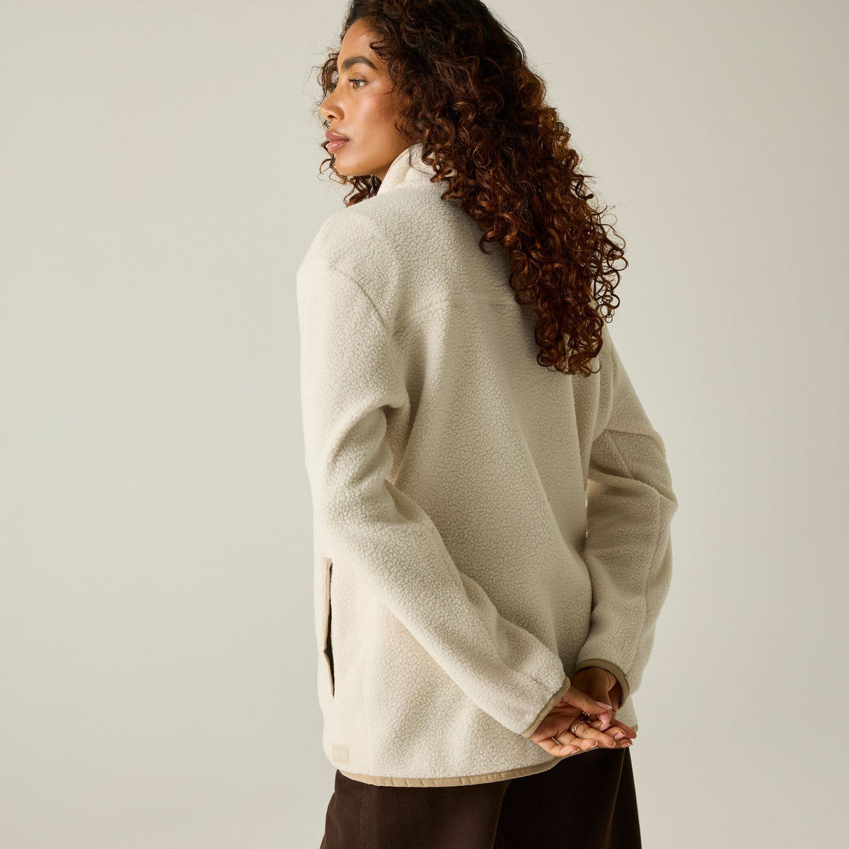 Women's Frankie Borg Full Zip Fleece | Light Vanilla Barleycorn