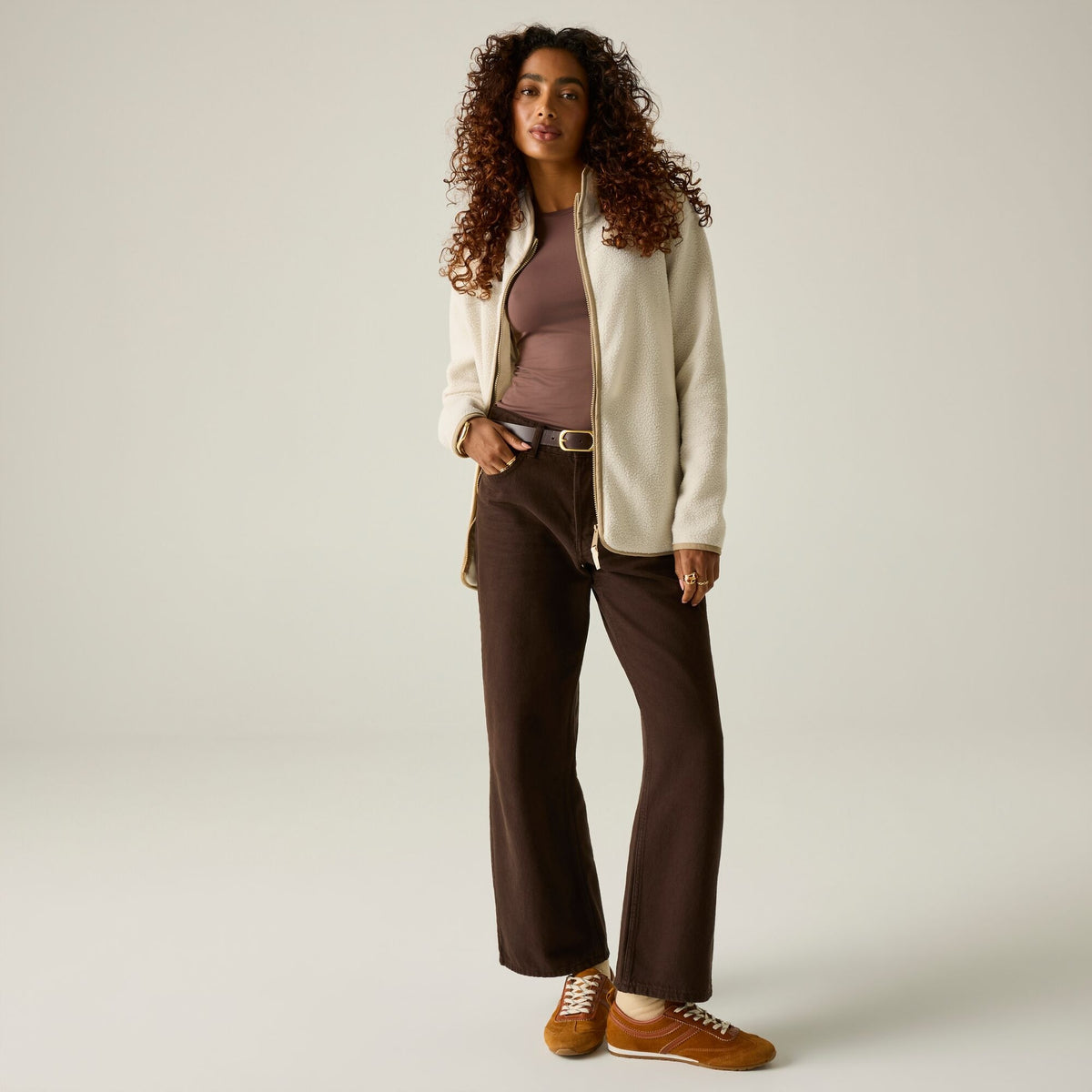 Women's Frankie Borg Full Zip Fleece | Light Vanilla Barleycorn