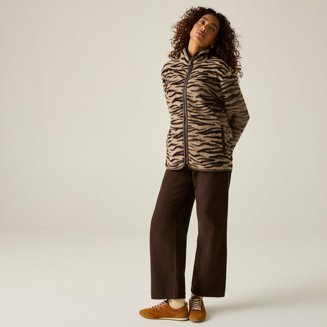 Women's Frankie Borg Full Zip Fleece Barleycorn Zebra