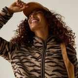 Women's Frankie Borg Full Zip Fleece Barleycorn Zebra