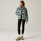 Women's Roswind Water Resistant Full Zip Fleece - Deep Pine Brushstroke Camo Print