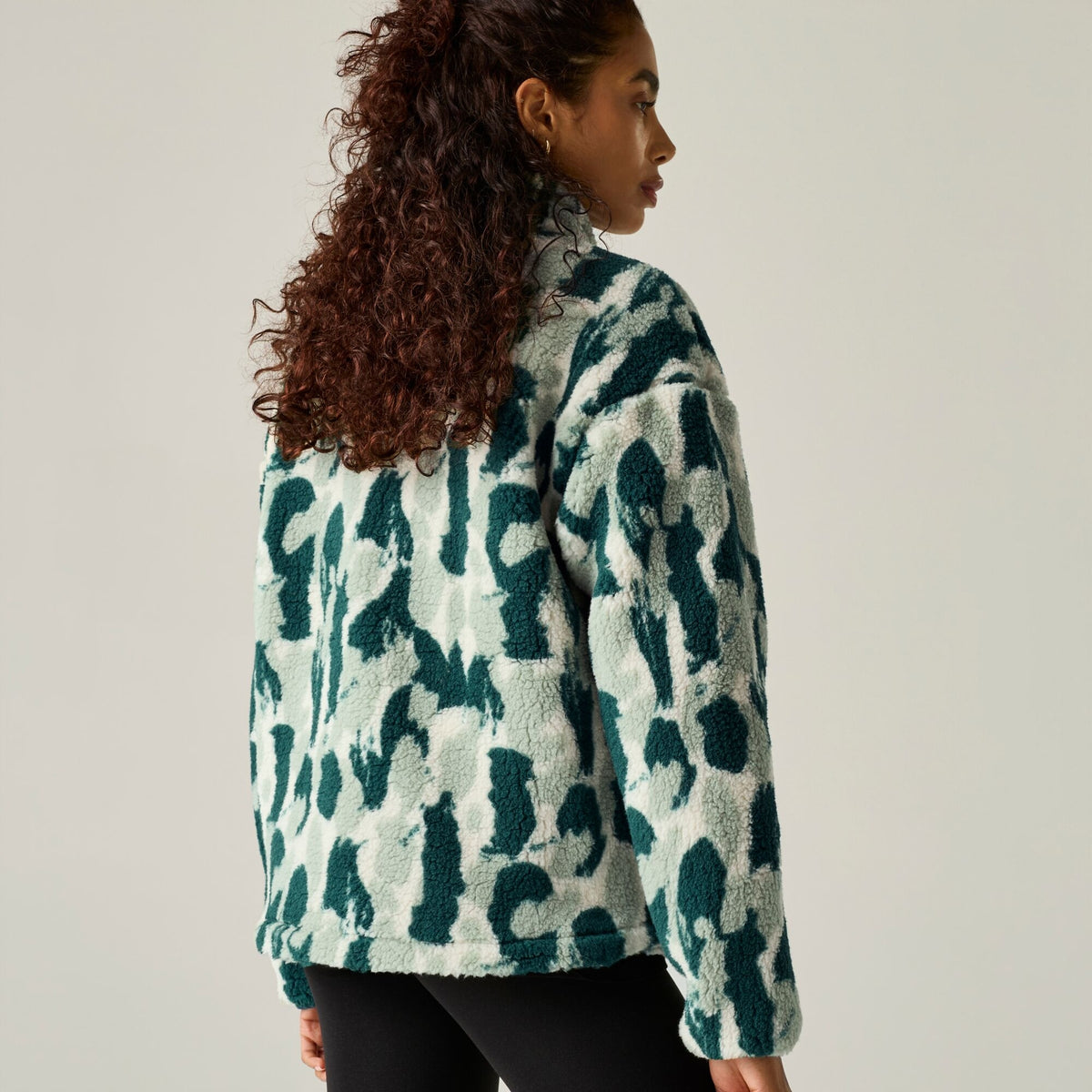 Women's Roswind Water Resistant Full Zip Fleece - Deep Pine Brushstroke Camo Print