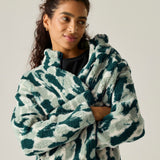 Women's Roswind Water Resistant Full Zip Fleece - Deep Pine Brushstroke Camo Print