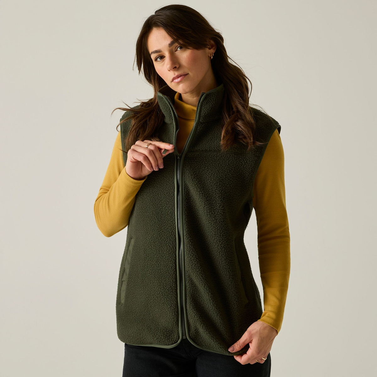 Women's Frankie Borg Bodywarmer Dark Khaki