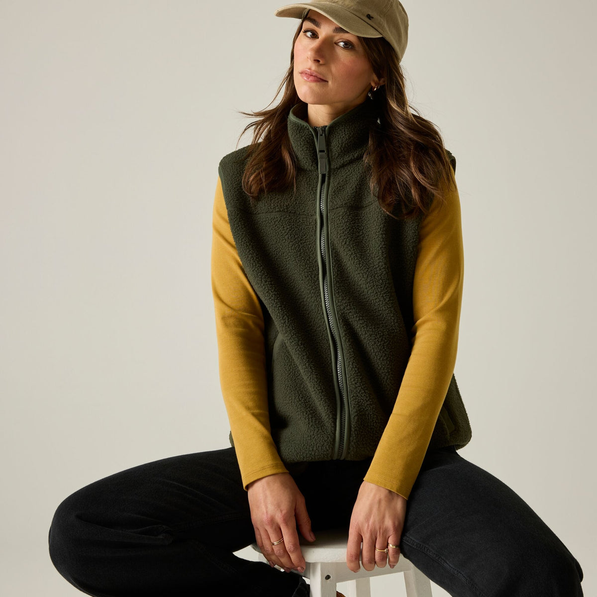 Women's Frankie Borg Bodywarmer Dark Khaki