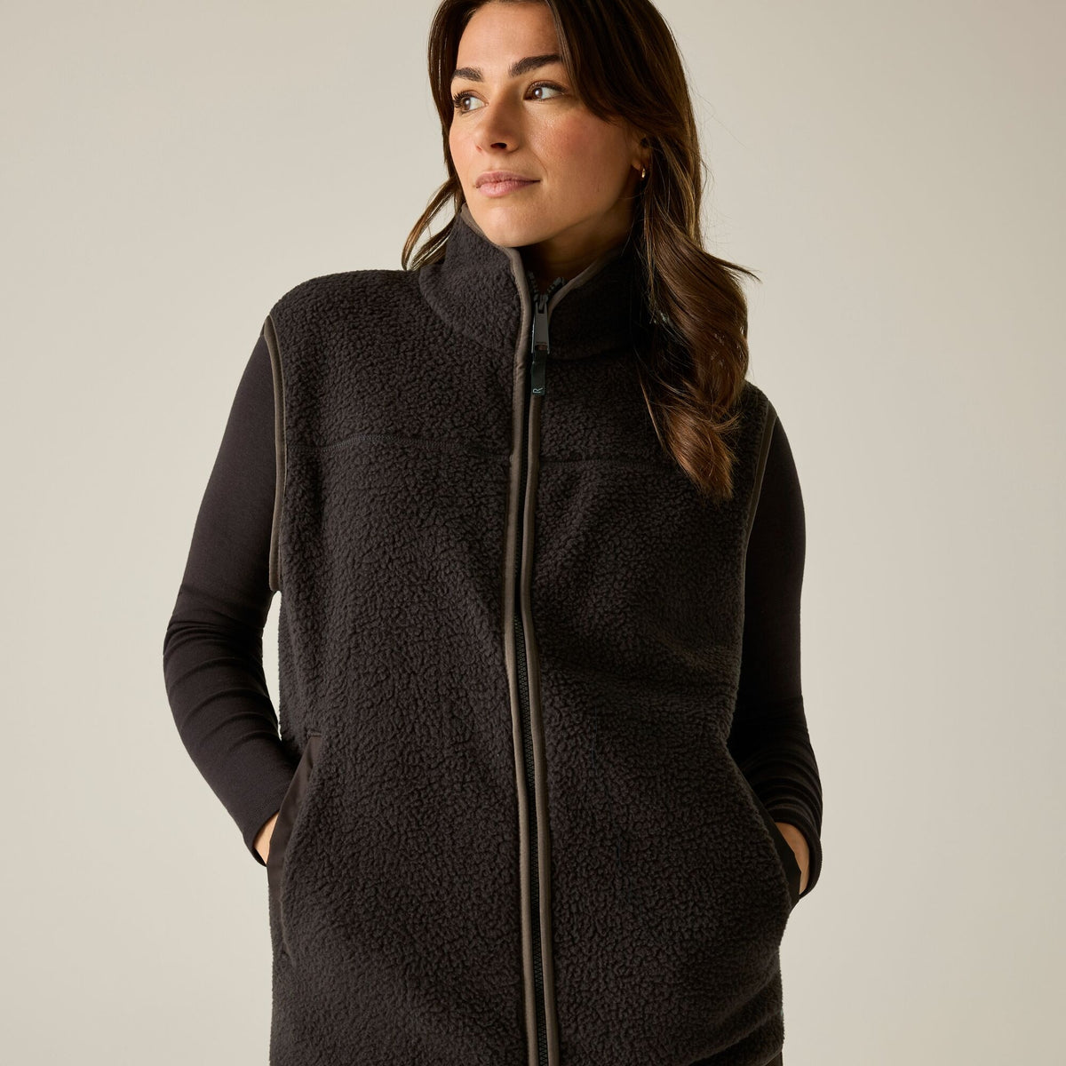 Women's Frankie Borg Bodywarmer Dark Chocolate
