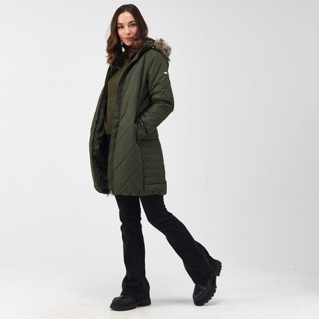 Regatta Women's Fritha II Insulated Parka Jacket Dark Khaki - Just £39.99! Shop now at Warwickshire Clothing. 