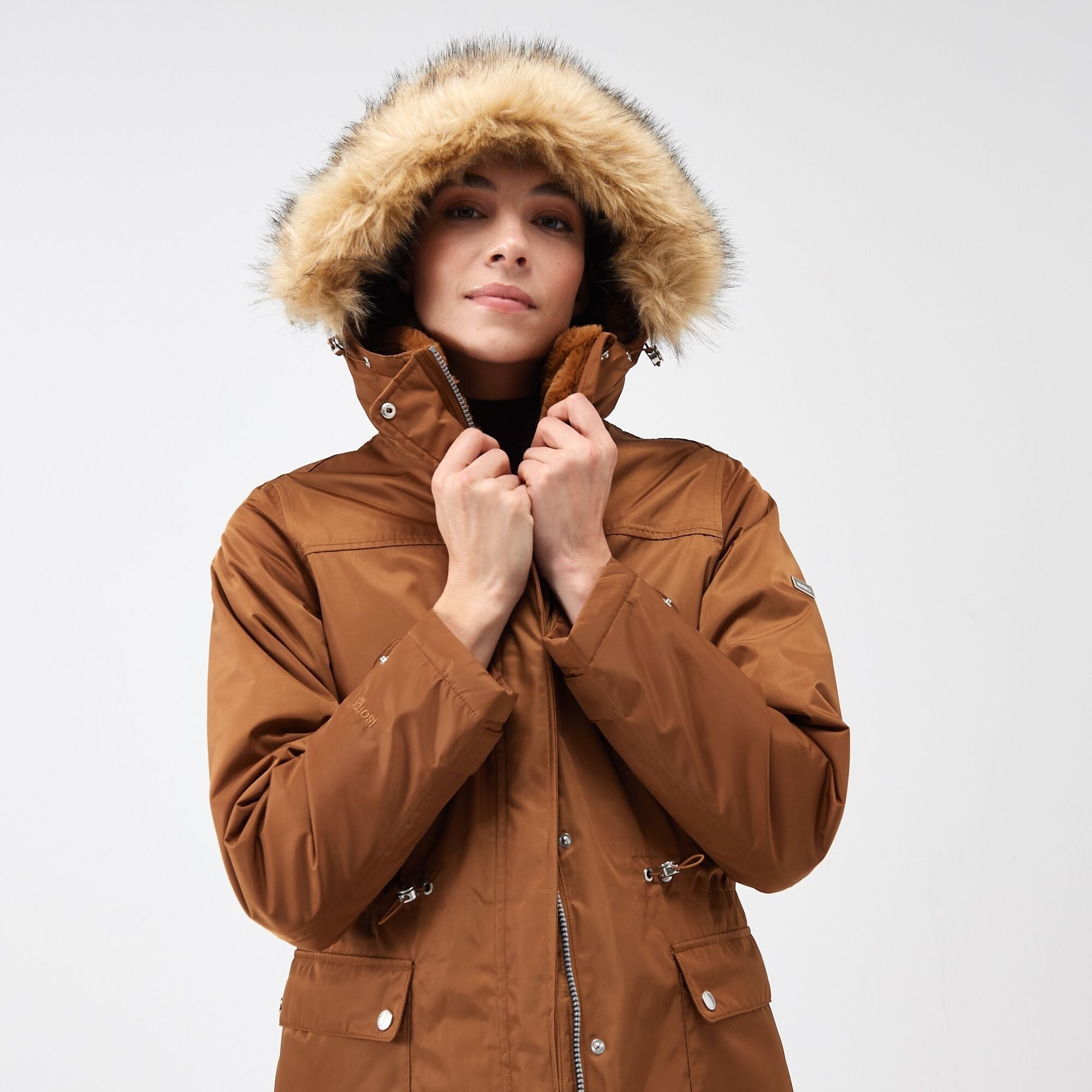 Waterproof coat fur sale hood