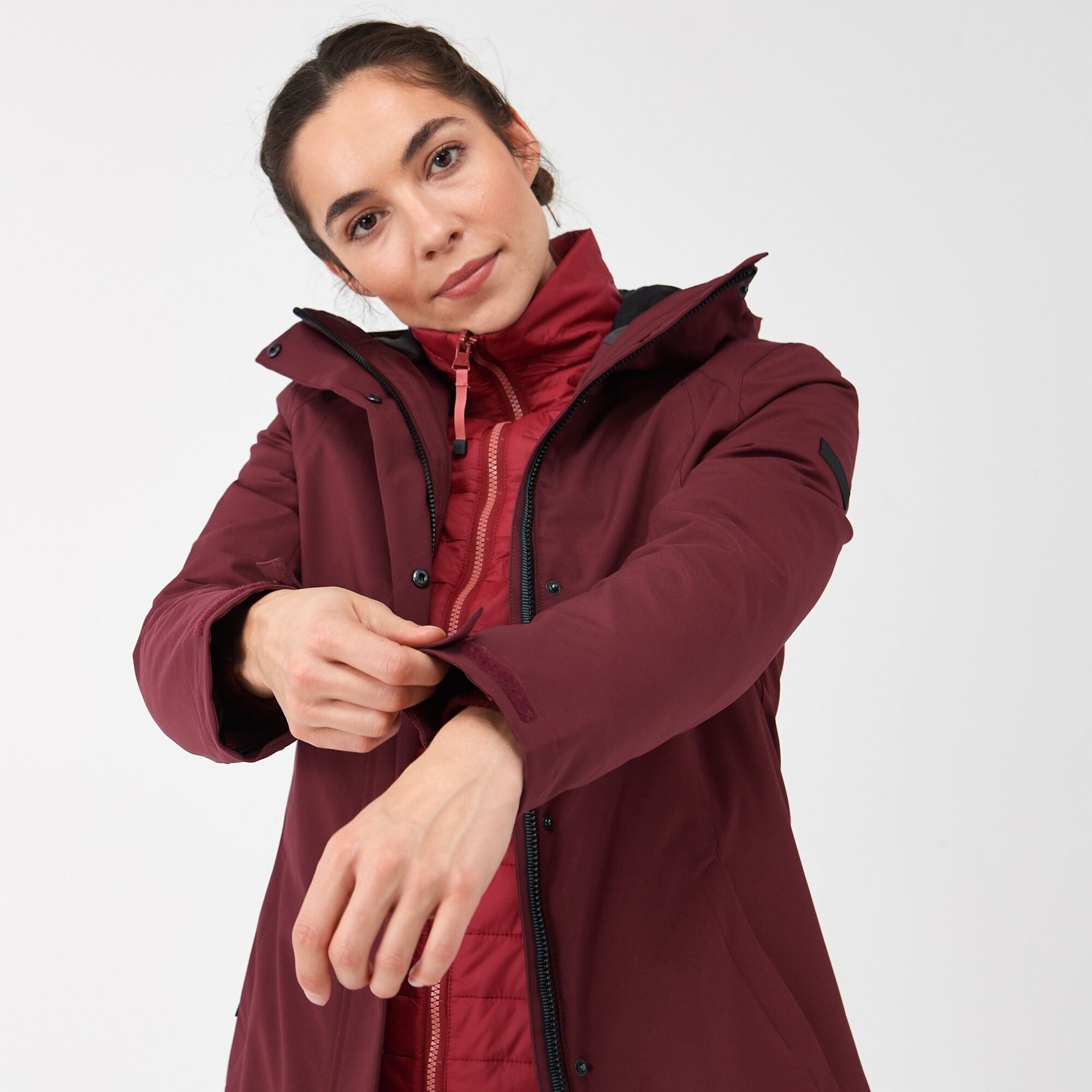 Burgundy waterproof jacket 2025