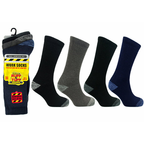 Mens Ruff & Tuff Work Reinforced Heel & Toe Work Socks UK 6-11 - Just £7.99! Shop now at Warwickshire Clothing. 