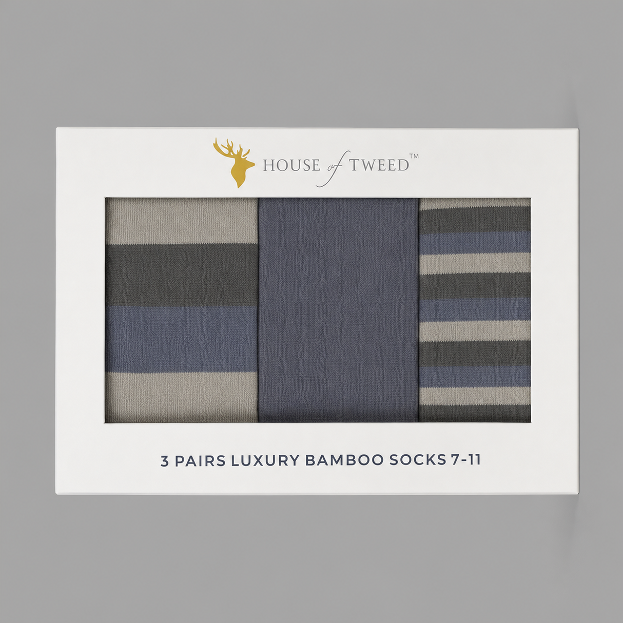 House of Tweed Luxury Mens Bamboo Socks | 3 Pairs Argyle