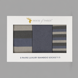 House of Tweed Luxury Mens Bamboo Socks | 3 Pairs Argyle
