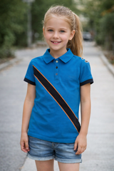Hazy Blue Kids Striped Polo Shirt - Carly III