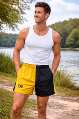 Hazy Blue Nelson Colour Block Shorts - Unisex Sports & Leisure