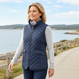 Hazy Blue Tanya Quilted Gilet: Classic Comfort, Modern Style