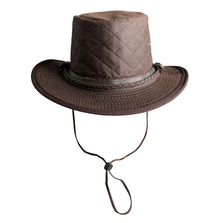 Hazy Blue Quilted Waxed Cotton Outback Bush Hat - Davenport - Just £34.99! Shop now at Warwickshire Clothing. 