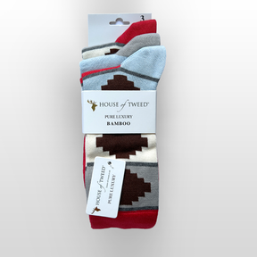 House of Tweed Pure Luxury Mens Bamboo Socks | Red 3 Pairs - Just £9.99! Shop now at Warwickshire Clothing. 