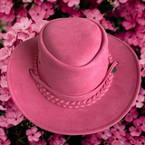 Hazy Blue Women's Cowgirl Pink Poly Suede Western Hat - Swifty - Just £14.99! Shop now at Warwickshire Clothing. 