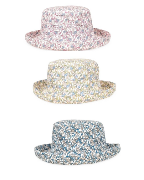 Ladies floral print turn up brim sun hat - Just £9.99! Shop now at Warwickshire Clothing. 