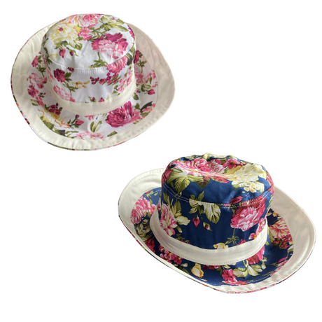 Women's Reversible Bucket Hat | Summer Floral Big Flower Print - Just £12.99! Shop now at Warwickshire Clothing. 