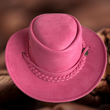 Hazy Blue Women's Cowgirl Pink Poly Suede Western Hat - Swifty - Just £14.99! Shop now at Warwickshire Clothing. 