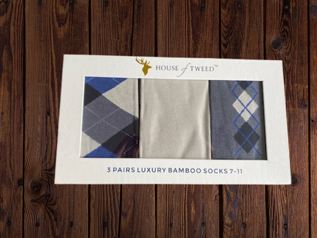 House of Tweed Luxury Mens Bamboo Socks | 3 Pairs Argyle - Just £14.99! Shop now at Warwickshire Clothing. 