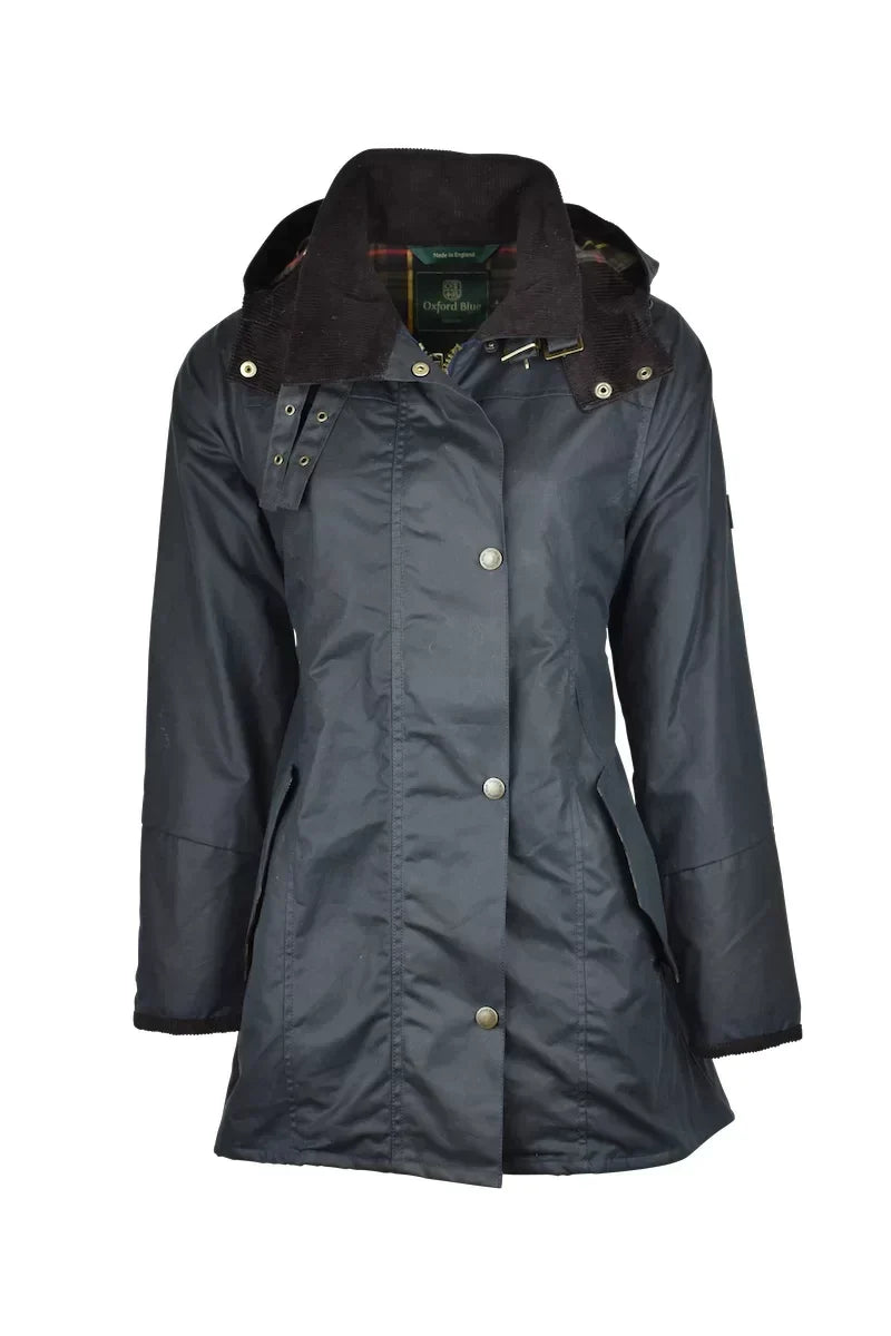 Oxford blue Olivia ワックスジャケット　黒　イングランド製 Women's Olivia Waxed Jacket - BLACK | Oxford Blue