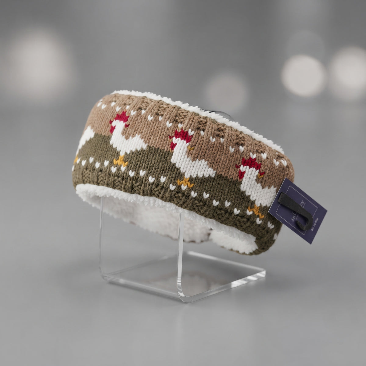 Ladies Knitted Animal Motif Headbands - Fleece-Lined Ear Warmers
