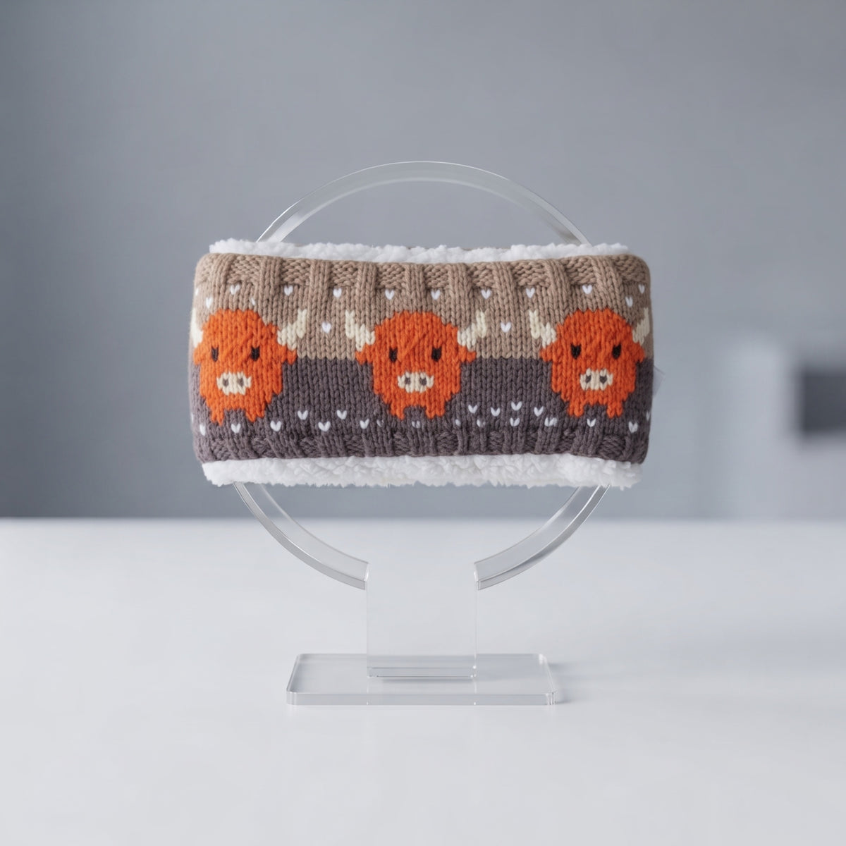 Ladies Knitted Animal Motif Headbands - Fleece-Lined Ear Warmers