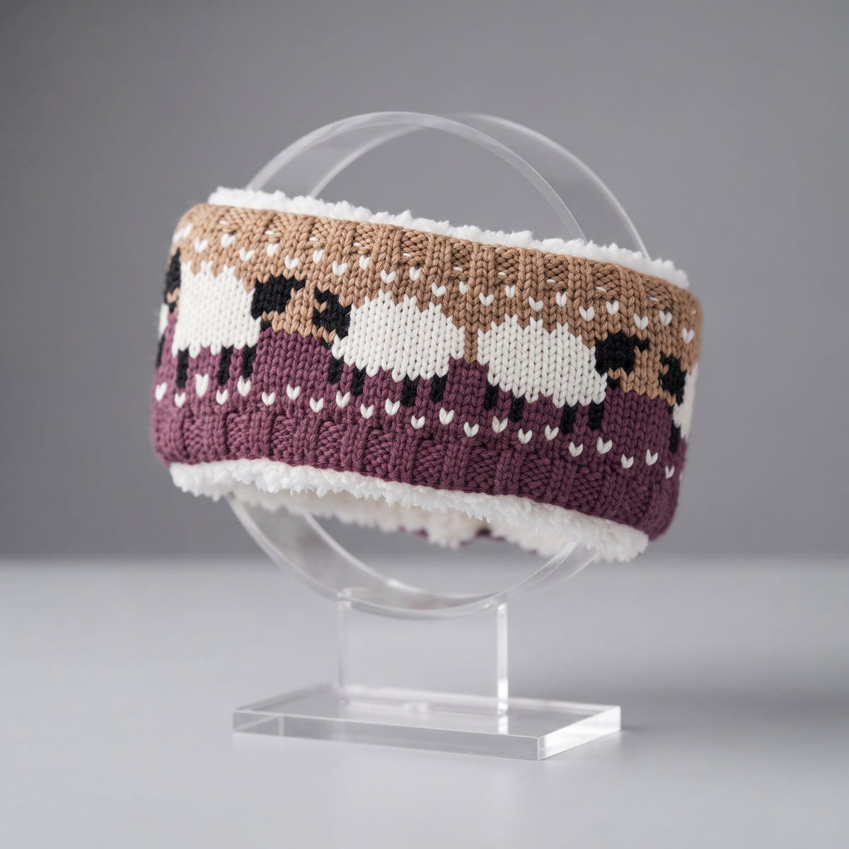 Ladies Knitted Animal Motif Headbands - Fleece-Lined Ear Warmers