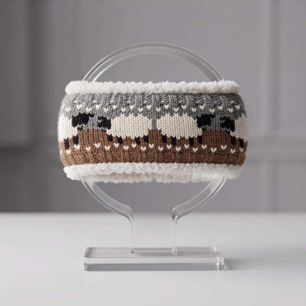 Ladies Knitted Animal Motif Headbands - Fleece-Lined Ear Warmers