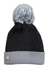 House of Tweed Luxury Plaited Ladies Pom Pom Bobble Beanie Hats