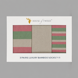 House of Tweed Luxury Mens Bamboo Socks | 3 Pairs Argyle