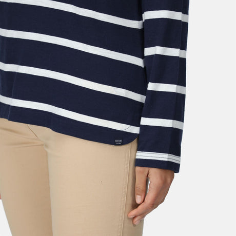 Women's Helvine Striped Sweatshirt | Navy White Stripe - Just £13.99! Shop now at Warwickshire Clothing. 