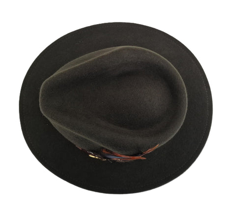 Hazy Blue Wide Brim Fedora Hat Wool Felt with Pheasant Megan - Just £29.99! Shop now at Warwickshire Clothing. 