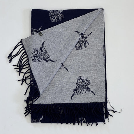 House of Tweed Highland Cattle Scarf - Just £14.99! Shop now at Warwickshire Clothing. 