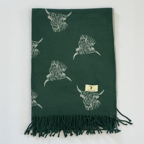 House of Tweed Highland Cattle Scarf - Just £14.99! Shop now at Warwickshire Clothing. 